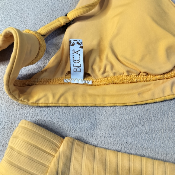 BECCA Yellow Ribbed Bikini Set - Picture 12 of 16